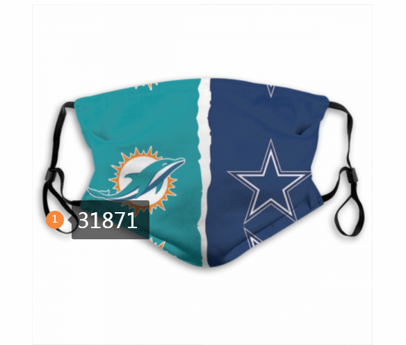 NFL Miami Dolphins 812020 Dust mask with filter->nfl dust mask->Sports Accessory